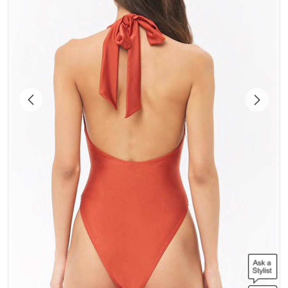 Halter twist one piece- Rust - Picture 3 of 3